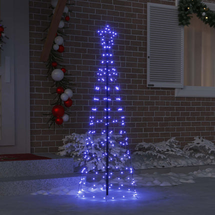 LED Julgran med markspikar med 390 LED-lampor Blå 250 cm Järn