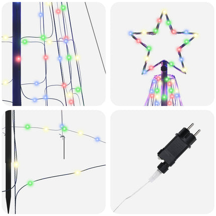 LED Julgran med markspikar Flerfärgsdesign 400 cm Järn