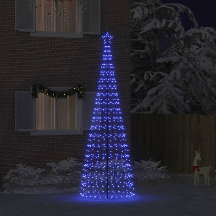 LED Julgran med markspikar med 800 LED-lampor Blå 400 cm Järn