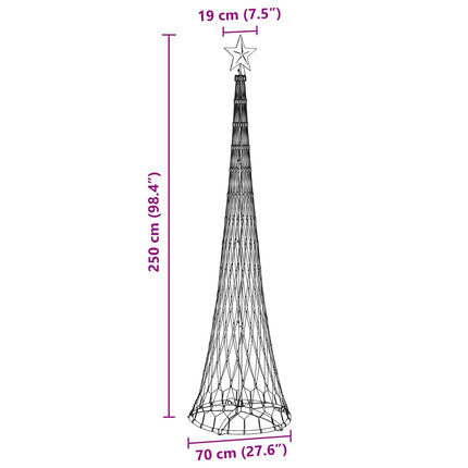 LED Julgran med 290 LED-lampor Flerfärgsdesign 250 cm Metall