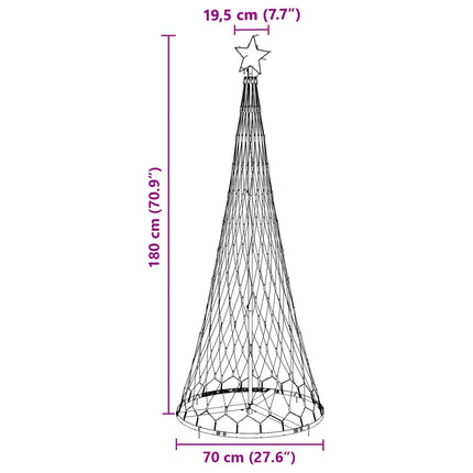 LED Julgran med 230 LED-lampor Flerfärgsdesign 184,5 cm Metall