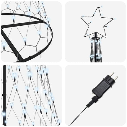 LED Julgran med 295 LED-lampor med stativ Kallvit 250 cm Metall