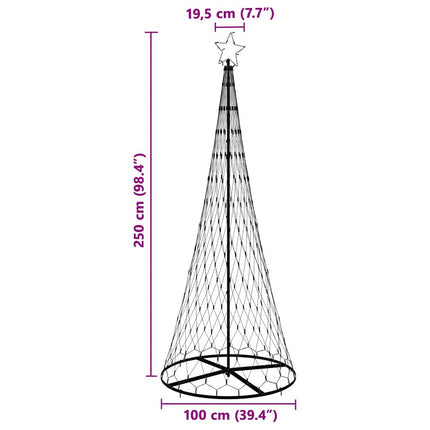 LED Julgran med 295 LED-lampor med stativ Blå 250 cm Metall