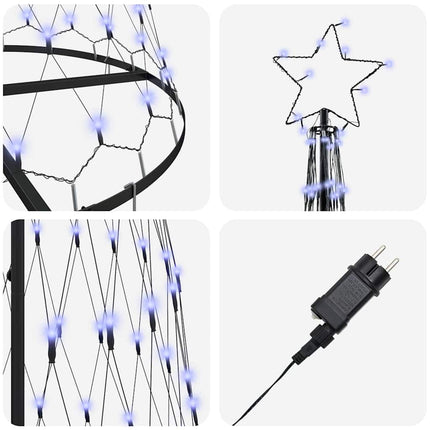 LED Julgran med 355 LED-lampor med stativ Blå 302,5 cm Metall