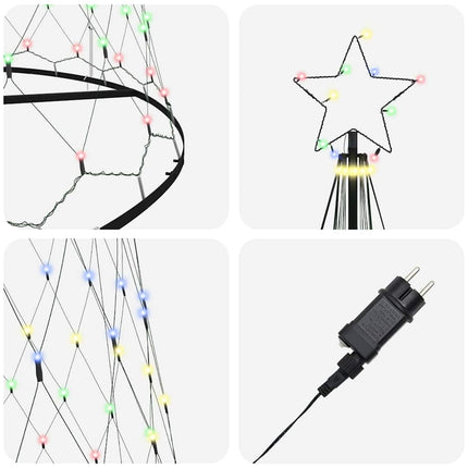 LED Julgran med 455 LED-lampor Flerfärgsdesign 399 cm Metall