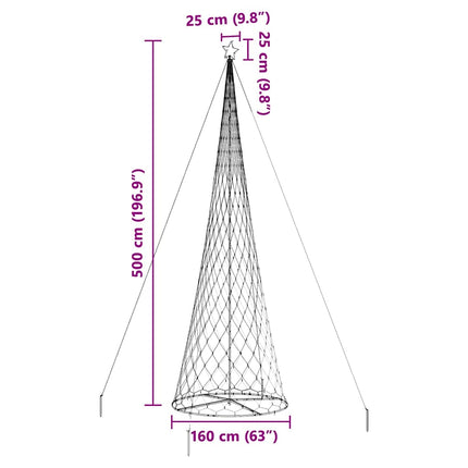 LED Julgran med 555 LED-lampor med stativ Varmvit 500 cm Metall
