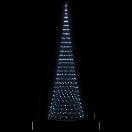 LED Julgran med 555 LED-lampor med stativ Kallvit 500 cm Metall
