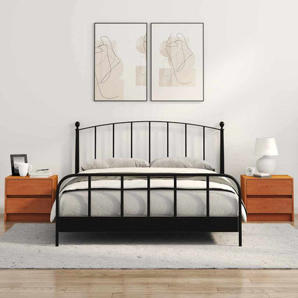 Sängbord med låda 2 pcs Vaxbrun 40 x 30.5 x 35.5 cm Furuträ