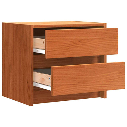 Sängbord med låda 2 pcs Vaxbrun 40 x 30.5 x 35.5 cm Furuträ
