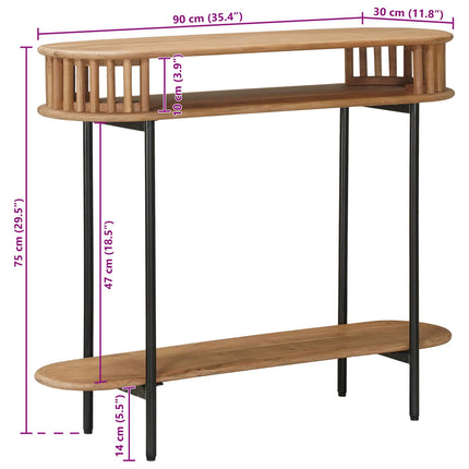 Hantverksmässig sluttabell Teakbrun 90 x 30 x 75 cm