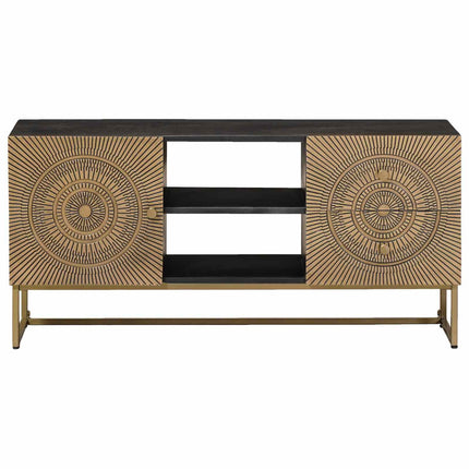 TV-skåp med låda med hylla med lagring Mässing 105 x 30 x 50 cm
