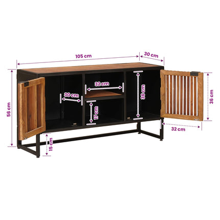 Sideboard 105 x 30 x 55 cm Massivt mangoträ och konstruerat trä