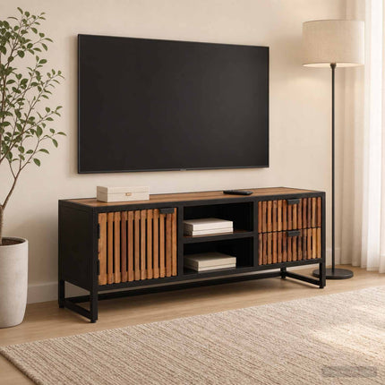 TV-skåp 105 x 30 x 40 cm Massivt mangoträ och konstruerat trä