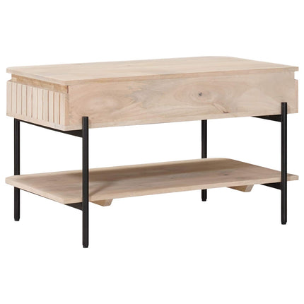 Handgjort Soffbord Vit 85 x 45 x 50 cm Massivt mangoträ