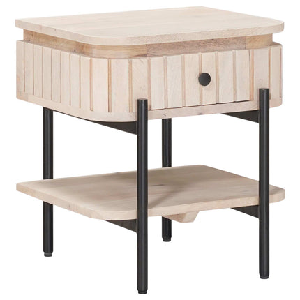 Handgjord Sängbord Vit 40 x 35 x 45 cm Massivt mangoträ