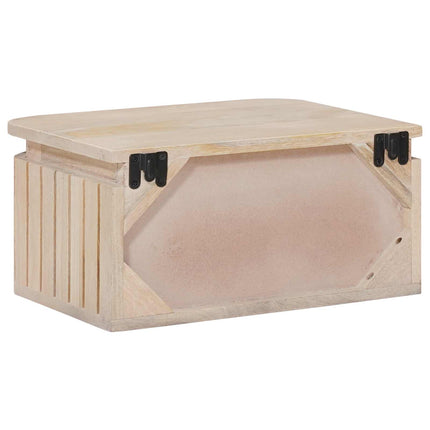 Handgjord Sängbord Vit 40 x 30 x 20 cm Massivt mangoträ
