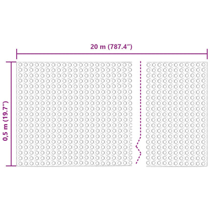 Prickig Avvattningsskiva Svart 0,5 x 20 m HDPE