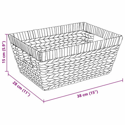 Förvaringskorgar 2 pcs Naturfärg 38 x 28 x 15 cm Vattenhyacint