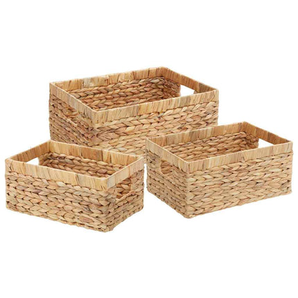 Förvaringskorgar 3 pcs Naturfärg Vattenhyacint