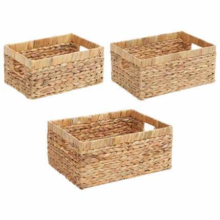 Förvaringskorgar 3 pcs Naturfärg Vattenhyacint