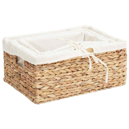 Förvaringskorgar 3 pcs Naturfärg Vattenhyacint
