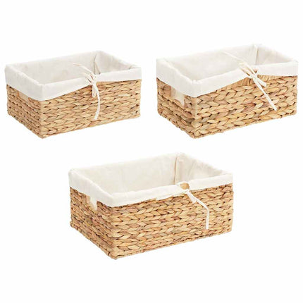 Förvaringskorgar 3 pcs Naturfärg Vattenhyacint
