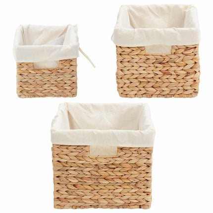 Förvaringskorgar 3 pcs Naturfärg Vattenhyacint