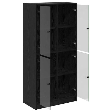 Skåp Svart Ek 68 x 37 x 142 cm Konstruerat trä