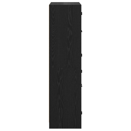 Skåp Svart Ek 68 x 37 x 142 cm Konstruerat trä