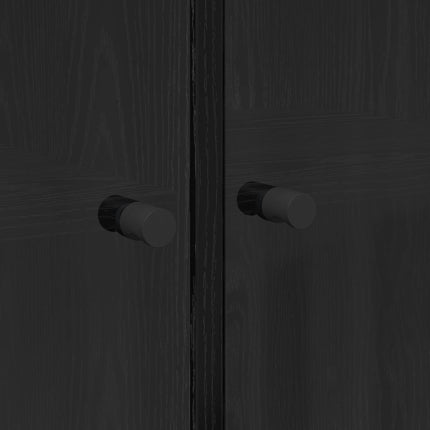 Skåp 2 pcs Svart Ek 68 x 37 x 142 cm Konstruerat trä