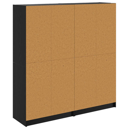 Skåp 2 pcs Svart Ek 68 x 37 x 142 cm Konstruerat trä