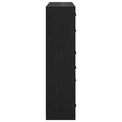 Skåp 2 pcs Svart Ek 68 x 37 x 142 cm Konstruerat trä