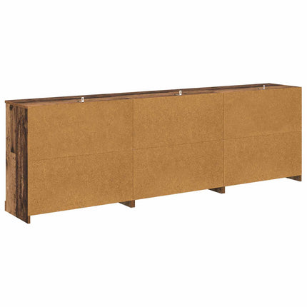 Skåp 3 pcs Gammalt trä 210 x 35,5 x 67,5 cm Konstruerat trä