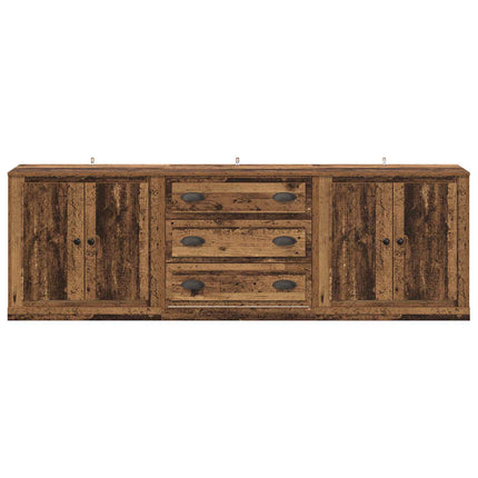 Skåp 3 pcs Gammalt trä 210 x 35,5 x 67,5 cm Konstruerat trä