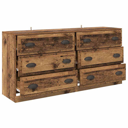 Skåp 2 pcs Gammalt trä 70 x 35,5 x 67,5 cm Konstruerat trä