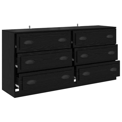 Skåp 2 pcs Svart Ek 70 x 35,5 x 67,5 cm Konstruerat trä
