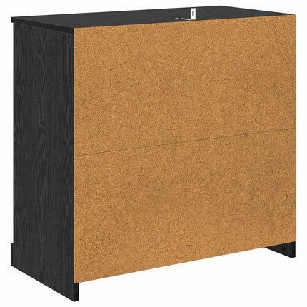 Skåp 2 pcs Svart Ek 70 x 35,5 x 67,5 cm Konstruerat trä