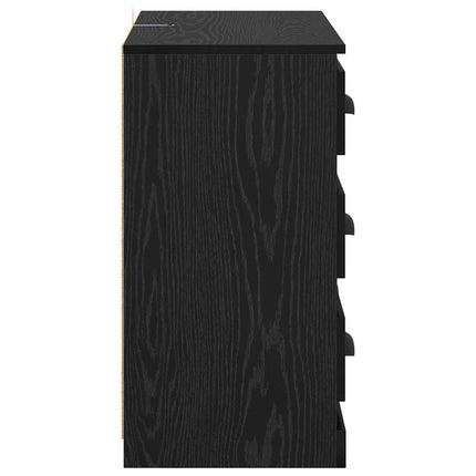 Skåp 2 pcs Svart Ek 70 x 35,5 x 67,5 cm Konstruerat trä