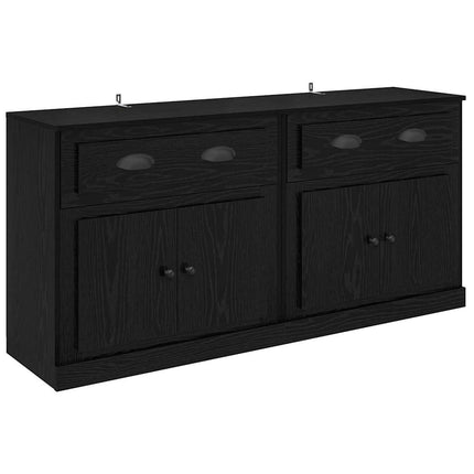 Skåp 2 pcs Svart Ek 70 x 35,5 x 67,5 cm Konstruerat trä
