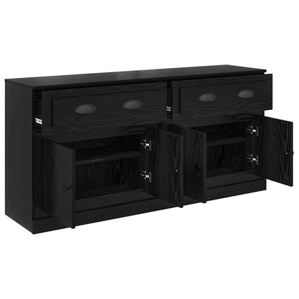 Skåp 2 pcs Svart Ek 70 x 35,5 x 67,5 cm Konstruerat trä