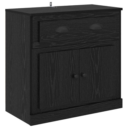 Skåp 2 pcs Svart Ek 70 x 35,5 x 67,5 cm Konstruerat trä