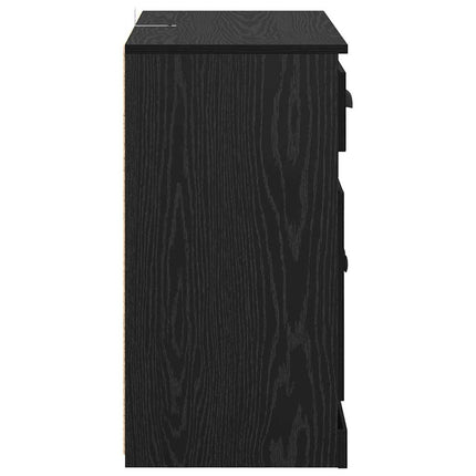 Skåp 2 pcs Svart Ek 70 x 35,5 x 67,5 cm Konstruerat trä