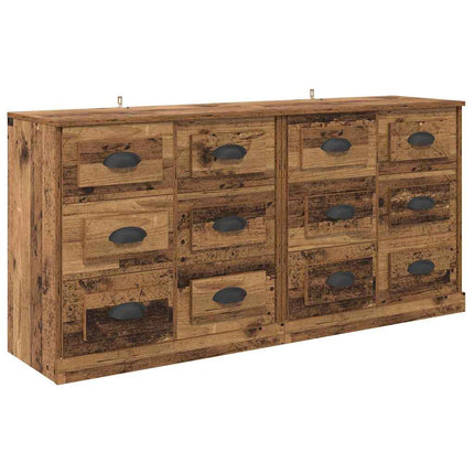 Skåp 2 pcs Gammalt trä 70 x 35,5 x 67,5 cm Konstruerat trä