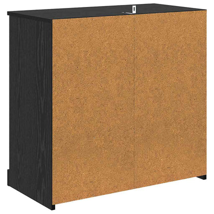 Skåp 2 pcs Svart Ek 70 x 35,5 x 67,5 cm Konstruerat trä