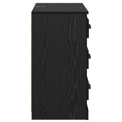 Skåp 2 pcs Svart Ek 70 x 35,5 x 67,5 cm Konstruerat trä