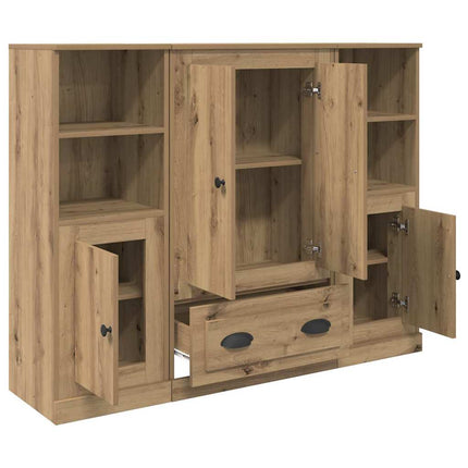 Skåp 3 pcs Artisan Ek 132 x 35,5 x 103,5 cm Konstruerat trä