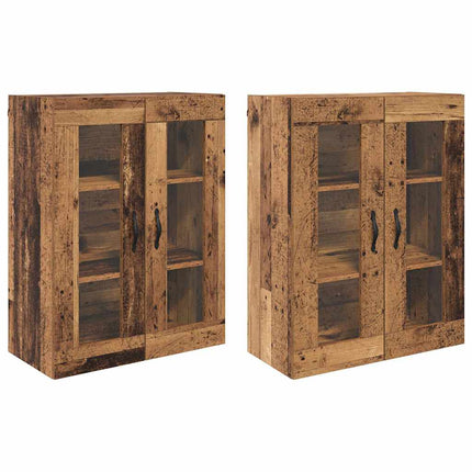 Väggskåp 2 pcs Gammalt trä 69,5 x 34 x 90 cm Konstruerat trä