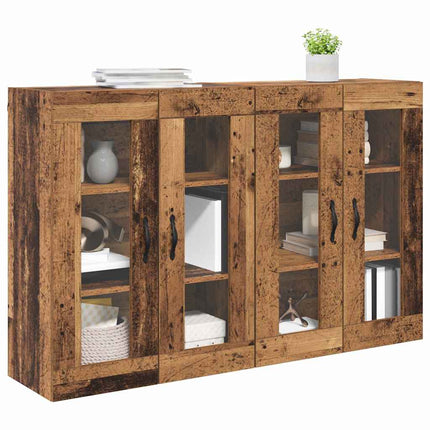 Väggskåp 2 pcs Gammalt trä 69,5 x 34 x 90 cm Konstruerat trä