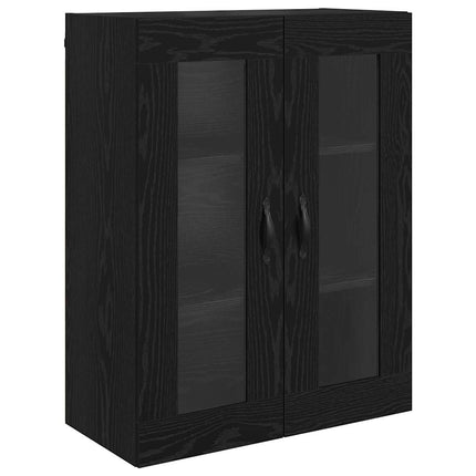 Väggskåp 2 pcs Svart Ek 69,5 x 34 x 90 cm Konstruerat trä