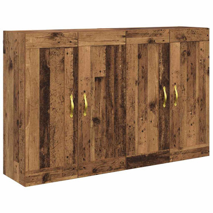Väggmonterat skåp 2 pcs Gammalt trä 69,5 x 34 x 90 cm